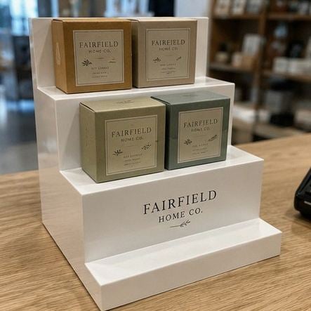 Countertop displays with logo — customer photo
