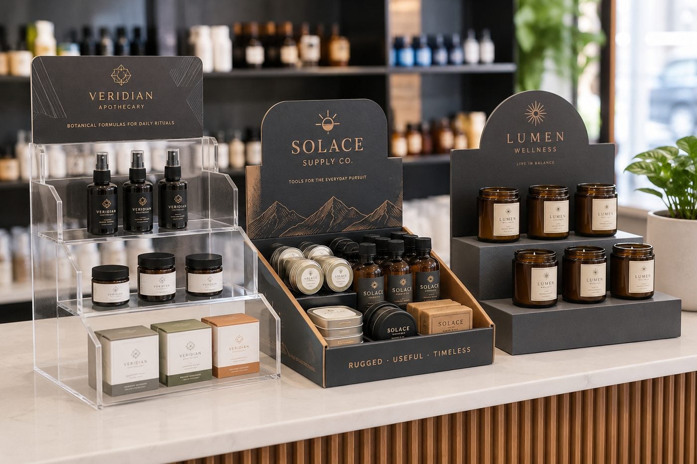 Custom printed countertop displays with logo